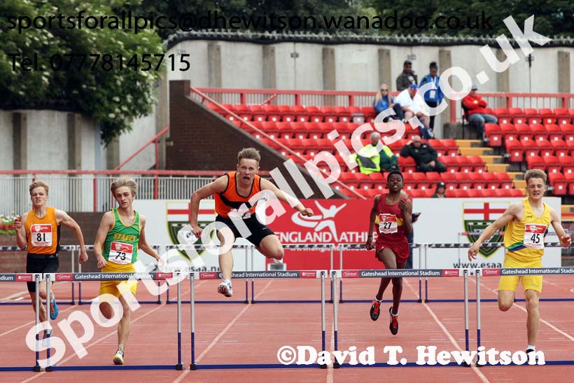 Inter boys 400 metres hurdles, English Schools Track and Field. Photo: David T. Hewitson/Sports for All Pics